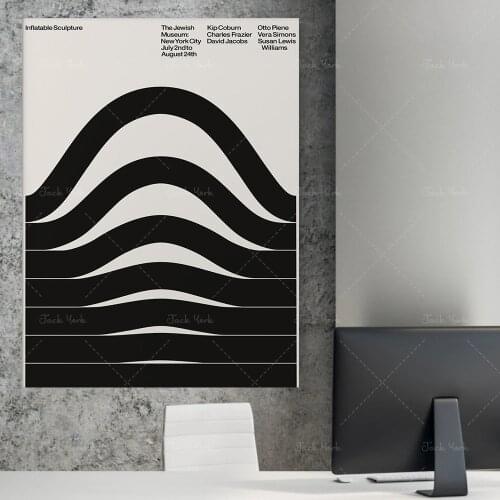 1969 INFLATABLE SCULPTURES Poster Print Mid Century Modern Olle Eksell Armin Hoffman Bauhaus Jewish Museum New York Noguchi