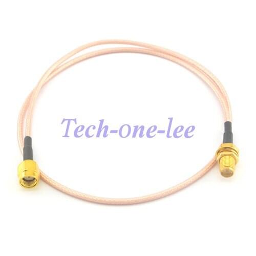 2 piece RP SMA male Plug(female pin) to RP SMA female jack(male pin) Extension Straight Pigtail Cable