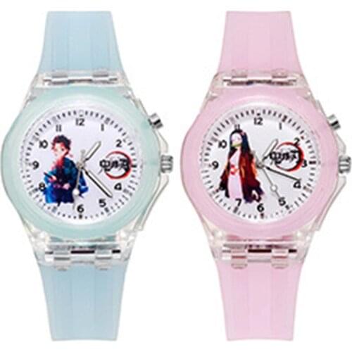 2021 Demon Slayer Cosplay Cartoons Watch Quartz Watches Luminous Glow Student Watch Child Anime Adult COS Accessories Gift