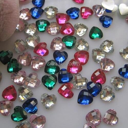#73 30pcs Cute Mix Heart Shape Resin Rhinestone Nail Resin Decoration Outlooking