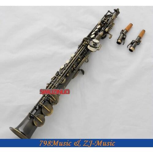 Antique Bronze Soprano Saxophone Bb key to High F&G key-2 Neckes