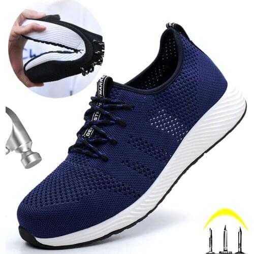 Dropshipping Men Women Work Shoes Steel Toe Cap Safety Boots Super Light Anti-smash Anti-puncture Sport Shoes Safety Shoes
