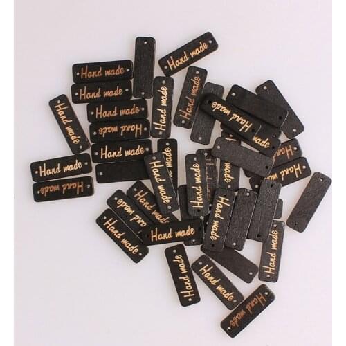 Black Rectangle Wooden Buttons for Handwork for Clothing Scrapbooking Crafts DIY Sewing Accessories Natural Button Decoratives E