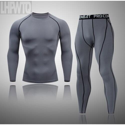 New Winter Long Johns Men Thermal Underwear Set Mens Clothing Winter First Layer Jogging Skin Care kits Solid Color Compression