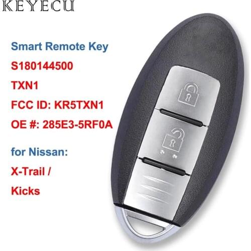 Keyecu S180144500 Smart Remote Key Fob 2 Buttons 433.92MHz 4A for Nissan X-Trail XTrail Kicks 2019 2020 FCC ID: KR5TXN1