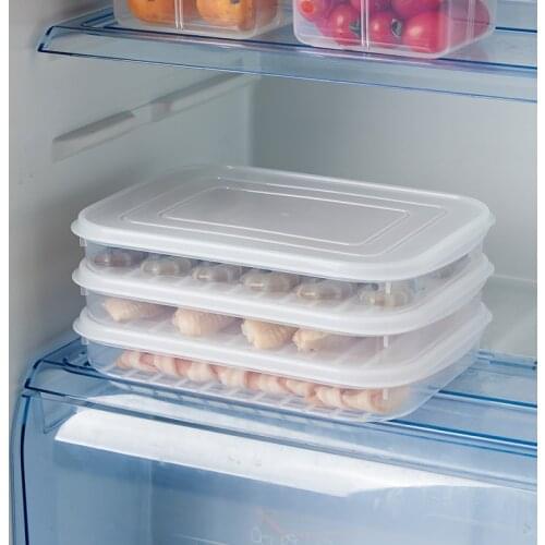 Refrigerator Food Storage Box Multilayer Stackable Kitchen Organizer Fresh Box With Cover Dumplings Vegetable Holder