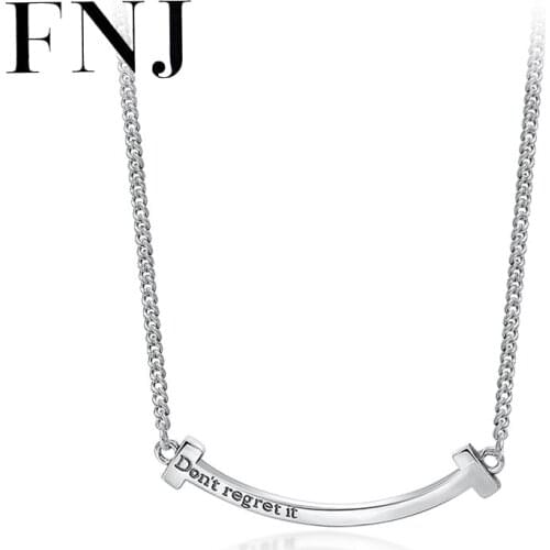 FNJ Pendant Necklaces 925 Silver 45cm Chain Fine Original S925 Silver Women Necklace for Jewelry Making Don't Regret it