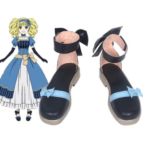 Kuroshitsuji Black Butler Book of the Atlantic Elizabeth Cosplay Shoes Halloween Party Lolita Shoes w/Bowknot Women Anime Shoes