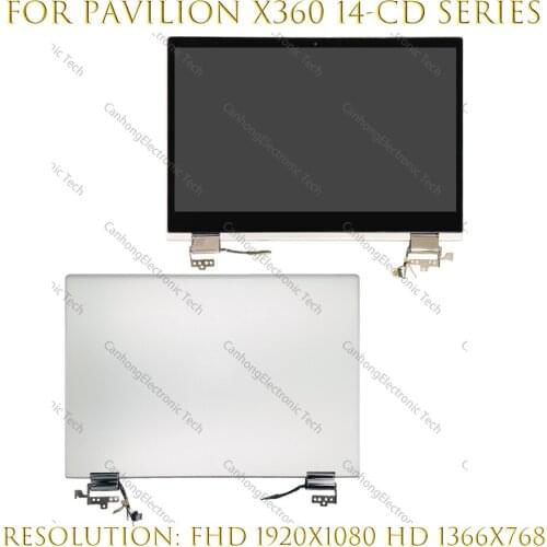 L20551-001 L20553-001 14" FHD HD For HP X360 14-CD 14-cd0000ur 14-cd0001nq TPN-W131 Lcd Touch Screen Replacement Full Assembly