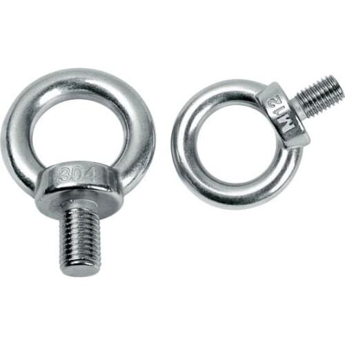 M6M8M10M12M16M20M24M30M36 DIN580 304 Stainless Steel Marine Lifting Eye Screws Ring Loop Hole for Cable Rope Eye bolt
