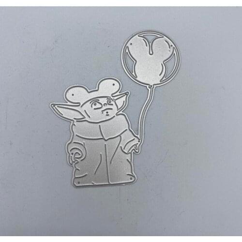 Metal Cutting Dies Stencil Alien holding a balloon New 2020 for DIY Scrapbooking Craft dies Cut Decor Photo Cards