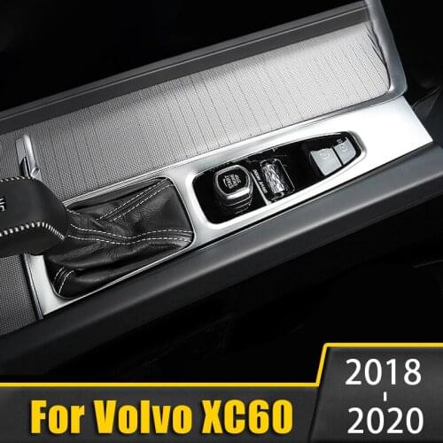 Stainless Steel Car Gear Shift Panel Cover Electronic Handbrake Frame Trim Sticker For Volvo XC60 2018 2019 2020 Accessories