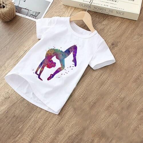 New Graffiti T-shirt Fashion Girl Clothes Dance Ballet Print Baby Boy T Shirt Harajuku Design Kids Shirt Round Neck Baby T Shirt