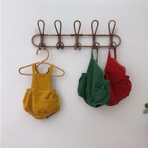 New 3 Colors Baby Corduroy Suspender Rompers 6-24M Newborn Toddler Boys Girls Overalls Autumn Pocket Jumpsuit