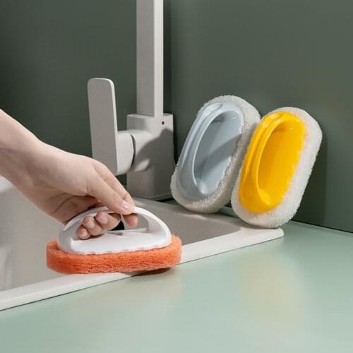 Kitchen Bathroom Toilet Cleaner Ceramic Tile Glass Wall Cleaning Bath Brush Plastic Handle Sponge Bathtub Brushs Window Cleaner