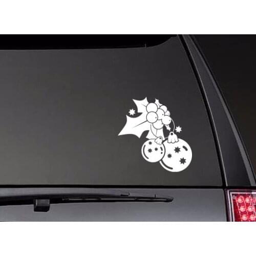 Ornaments And Holly Vinyl Window Car Stickers Rear windshield Art Decor Waterproof ZP0363