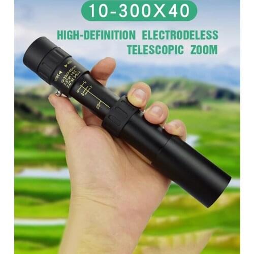 ZK30 4K 10-300X40 Professional Monocular Telescope Eyepiece Portable Binoculars for Hunting Camping Super Zoom HD BAK4-Prism