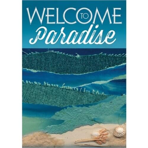 Welcome Paradise Garden Flag Designed With Double Sided Decorative Outdoor Flags Home And Yard Banner Hello Summer