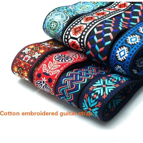 Guitar-strap adjustable jacquard belt leather end for electric guitar folk guitar instrument guitar kit electric guitar parts