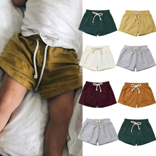 Focusnorm 0-3Years Baby Toddler Boys Girls Cotton & linen Shorts PP Kids Harem Short Trousers