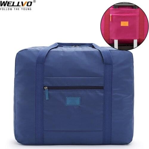 Foldable Travelling Bag Waterproof Large Duffle Bags Luggage Storage Organizer Women Boarding Handbags For Trolley Case XA109C