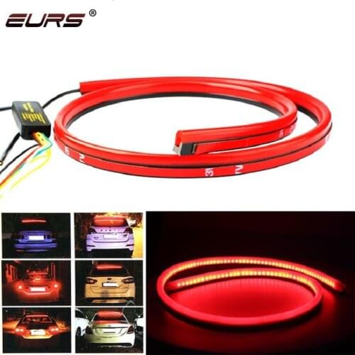 EURS RED Car High Additional Brake Lamp Auto High Mount Brake Stop Lights Accessories Car Styling Warning Turn Signal LED Strips