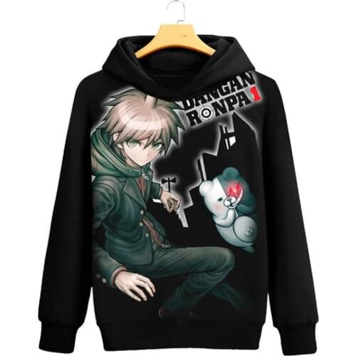 Anime Danganronpa Hoodie kageyama Naegi Makoto monokuma Dangan ronpa hoodie Coat fall Winter Men Women Sweatshirts