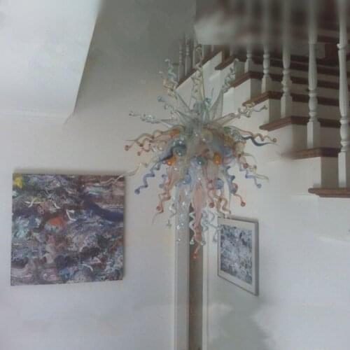 Unique Design Art Glass Pendant Lamp Artistic LED Hand Blown Glass Chandelier Light for Home Hotel Kitchen