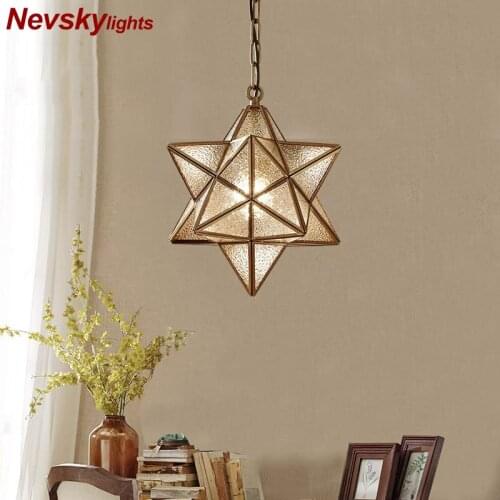 Star copper pendant lights dining modern lustre salon pendant lighting kitchen Fixture suspension luminaire pendant lamp bedroom