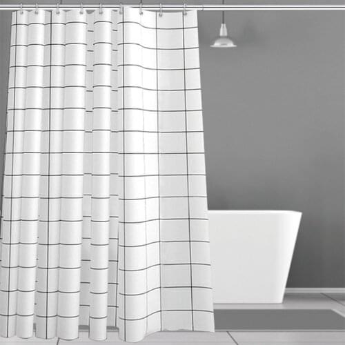 Waterproof Shower Curtain Mildew Proof Odorless Environmental Curtains Home Decoration Bathroom Accessaries Stripes Black White