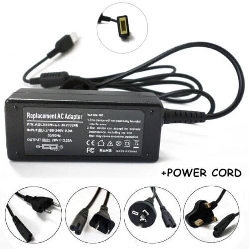 New 20V 2.25A 45W Laptop AC Power Adapter Charger For Notebook Lenovo ThinkPad Helix 370133G N4B33UK 26962BU 26962CU
