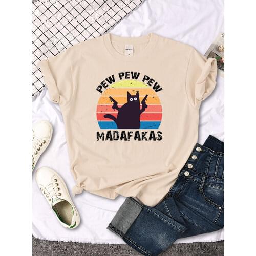 Pew Pew Mdafakas Cute Print Womens Tshirts Fashionable Clothes Vogue Style Tshirt Gothic Womenswear Summer Womens Tee Shirts