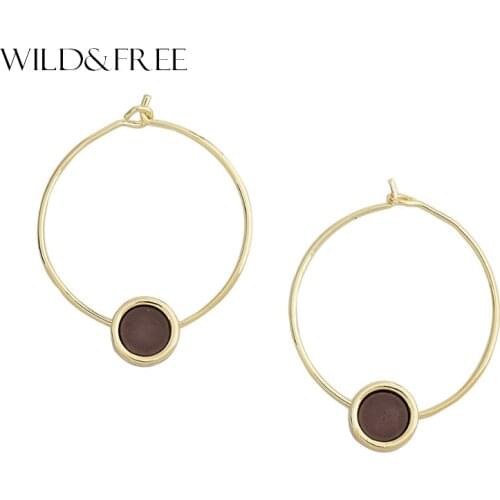 Women Gold Zinc Alloy Round Circle Hoop Earrings Simple & Minimalist Fashion Brand Earrings Jewelry Christmas Gift