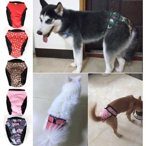 Female Dog Shorts Panties Menstruation Underwear Briefs Jumpsuit Dog Physiological Pants S-XXL Diaper Sanitary For Dog Washable