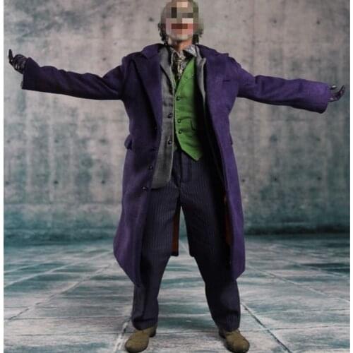 1/6 Scale Joker Costume The Dark Knight Purple Coat Clothes Set For 12inches Action Figure Body Accessories DIY Style CGL C-02