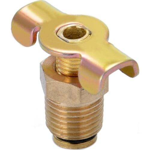 1pc Gold Tone Drain Valve 1/4" NPT Brass Air Compressor Tank Valve 30x24mm