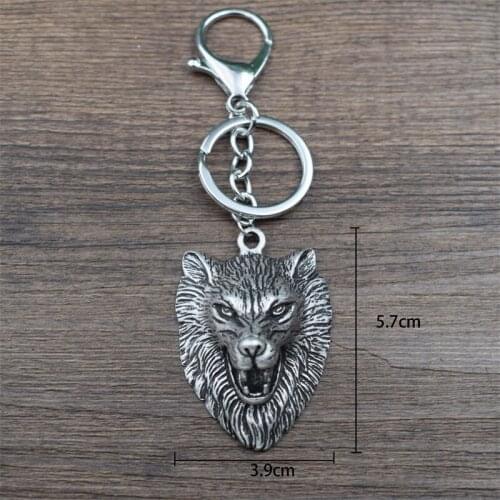 12pcs Norse Viking 3D punk Wolf head Keychain Party Souvenir Gifts For Women Men