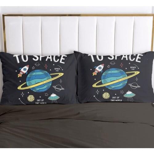 2pc Pillow Case Pillowcase 50x70 50x75 50x80 50x90 80x80 70x70 Decorative Pillow Cover Cartoon Kids Bedding for Baby Boy Planet
