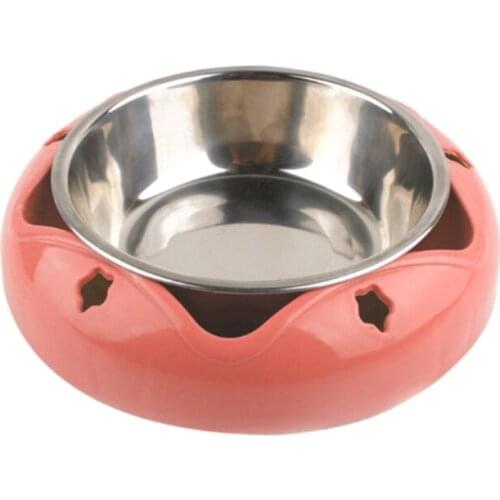 594C Pet Food/Water Feeder for Cats/Dogs Durable Stainless Steel Portable Food Container Puppy Novelty Bowl