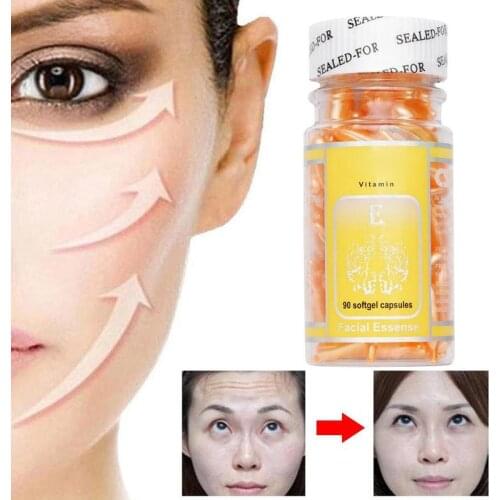 90pcs/bottle Capsules Serum Vitamin E Spot Acne Removing VE Freckle Capsule Whitening Cream