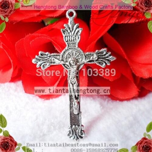 Free shipping 50pcs/pack one hole alloy rosary cross,rosary crucifix,religious alloy cross,antique silver Crucifix special offer