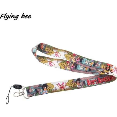 Flyingbee Cartoon Icons Style Anime Lovers Key Chain Lanyard Neck Strap For USB Badge Holder DIY Hang Rope X1472
