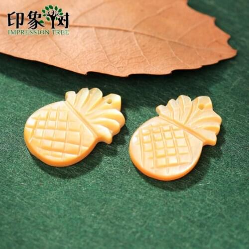 Natural Seashell Pineapple Shaped Beads 1Pc 18*12mm Smooth Side Shell Carven Bead For Handmade Necklace DIY Jewelry Making 19090