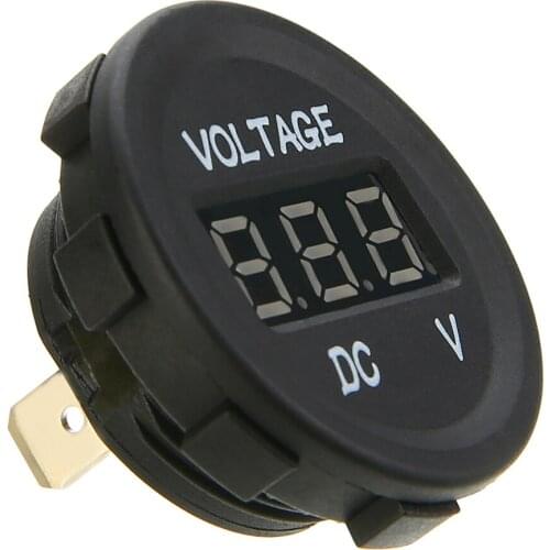 DC 12V-24V Blue LED Car Motorcycle Digital Voltmeter Socket Voltage Meter Panel Universal Auto Volt Gauge
