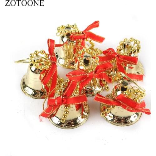 ZOTOONE 6PCS New Years Eve Accessories Christmas Craft Home Decoration Accessories Jingle Bells Christmas Decorations for Home