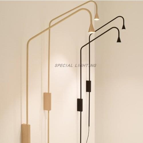 Designer creative bedside wall lamp postmodern bedroom reading wall lamp Nordic study metal reading wall lamp