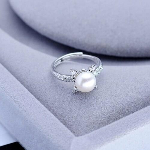 New Arrival FREE SIZE ADJUSTABLE Charm Freshwater Pearl Ring Finger Ring Jewelry Nice Party Gift Present to Friend Lover