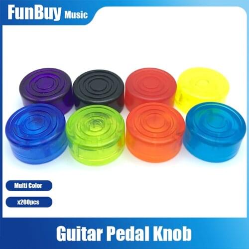 200pcs Guitar Effect Pedal Foot Nail Cap Candy Color Foot Switch Toppers Knob Plastic Bumpers Footswitch Protector Accessory