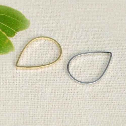 100PCS 15*21mm 17*25mm Metal Brass Gold White K Plated Water Drop Connectors DIY Accessories For Jewelry Making