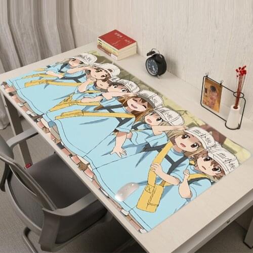 Cells At Work Mousepad Gaming Mouse Pad Kawaii Gamer Girl Mat Gamers Accessories Cute Mausepad Desk Large Carpet Xxl Rug Mause